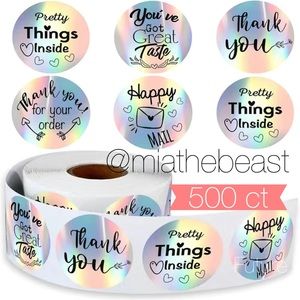 📦3/$20 - Roll of 500 Holographic stickers - great taste pretty things